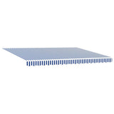 Retractable Awning Blue and white 450 x 300 cm Fabric, Metal