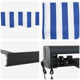 Retractable Awning Blue and white 450 x 300 cm Fabric, Metal