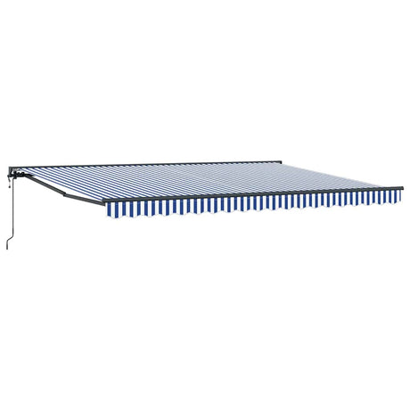 Retractable Awning Blue and White 450x300 cm Fabric