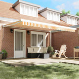 Retractable Awning Orange and white 450 x 300 cm Fabric, Metal