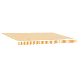 Retractable Awning Orange and white 450 x 300 cm Fabric, Metal