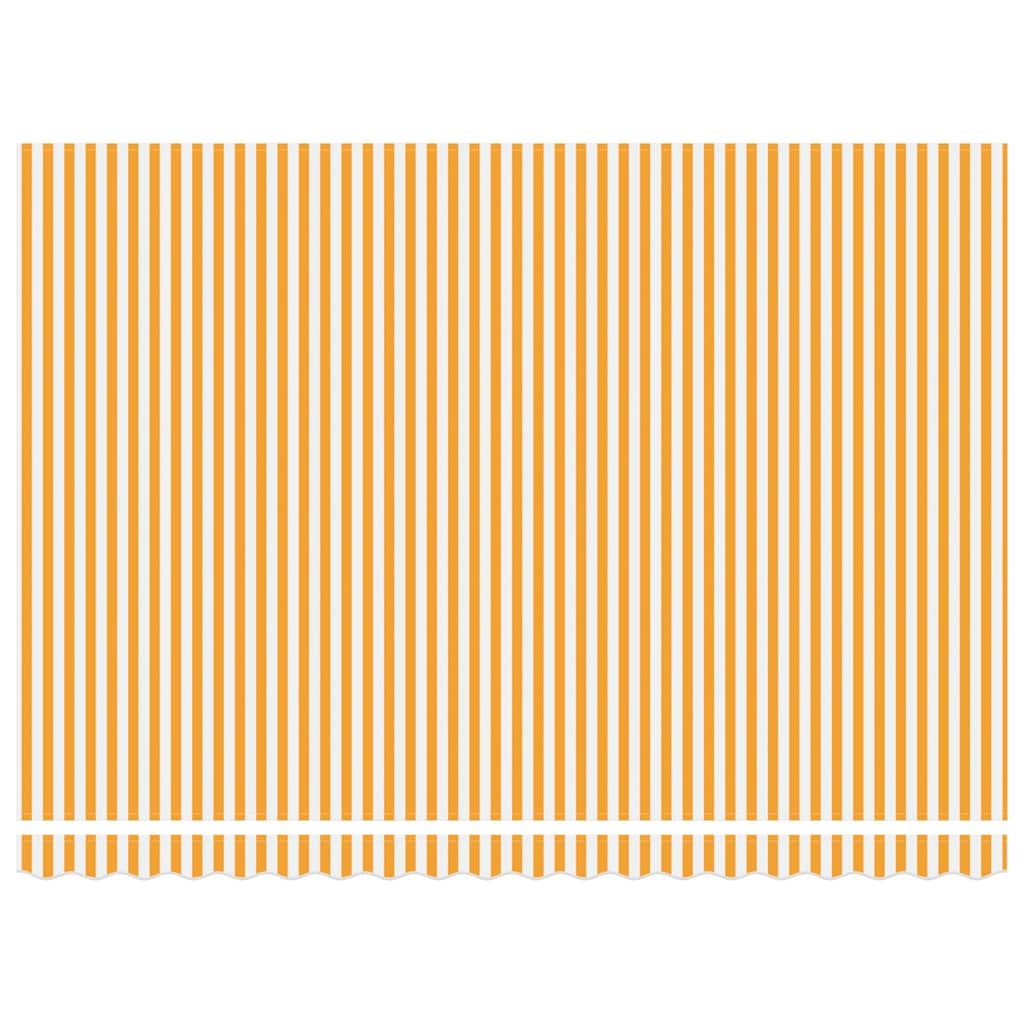 Retractable Awning Orange and white 450 x 300 cm Fabric, Metal