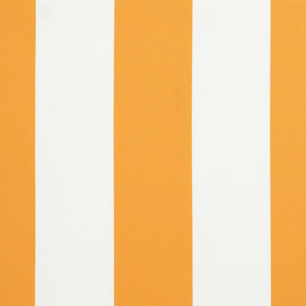 Retractable Awning Orange and white 450 x 300 cm Fabric, Metal