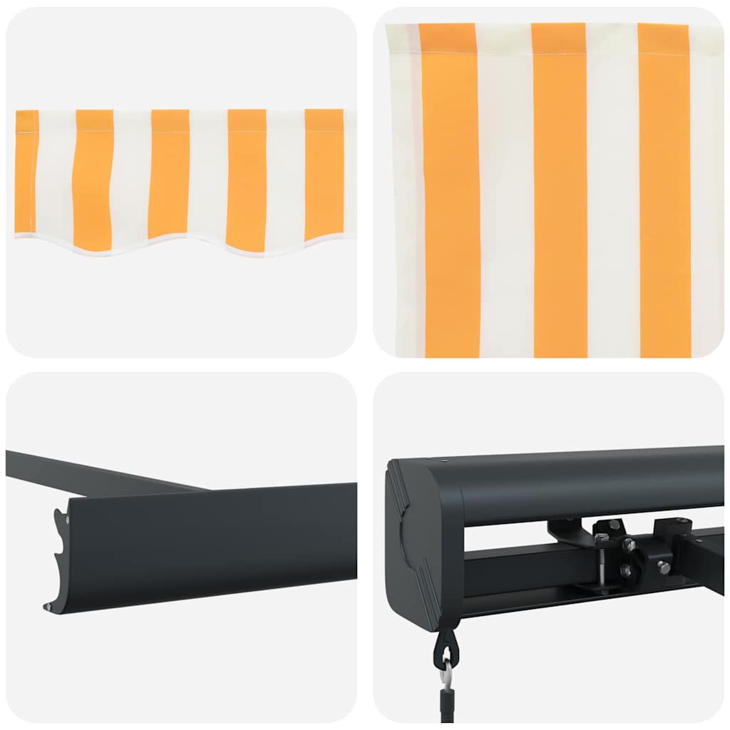 Retractable Awning Orange and White 450 x 300 cm