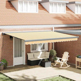 Retractable Awning Orange and White 450 x 300 cm