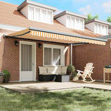Retractable Awning Orange and White 450 x 300 cm