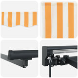 Retractable Awning Manual Yellow and White 450 x 300 cm