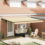 Retractable Awning Manual Orange and White 450x300 cm Fabric