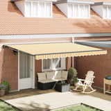Retractable Awning Manual Yellow and White 450 x 300 cm