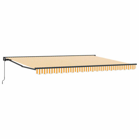 Retractable Awning Manual Orange and White 450x300 cm Fabric