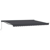 Retractable Awning Anthracite 450 x 300 cm Aluminium and Fabric