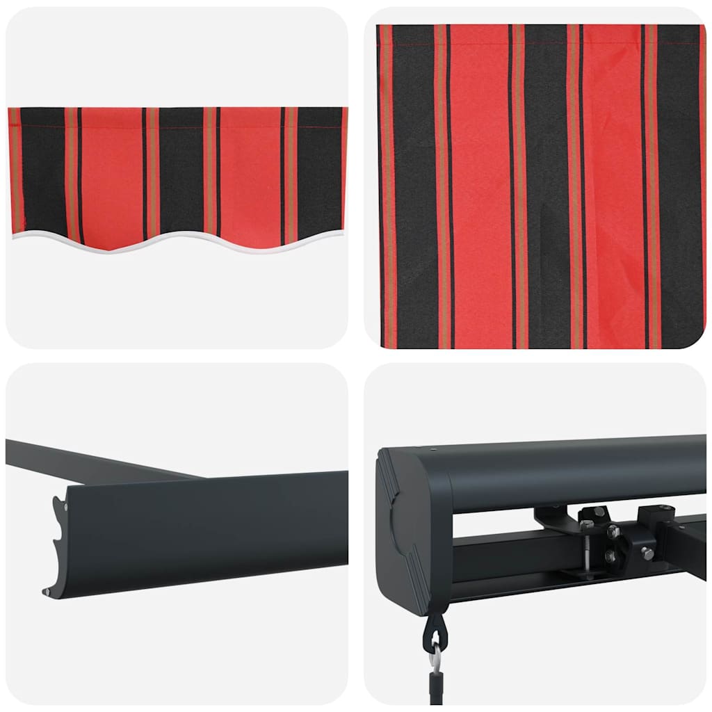 Retractable Awning Orange, Brown 450 x 300 cm Fabric, Metal