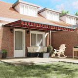 Retractable Awning Orange, Brown 450 x 300 cm Fabric, Metal