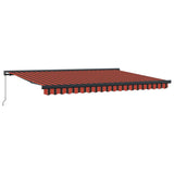 Retractable Awning Orange, Brown 450 x 300 cm Fabric, Metal