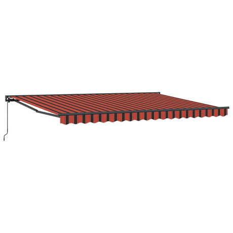 Retractable Awning Manual Orange and Brown 450x300 cm Fabric