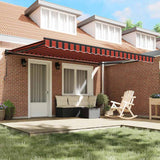 Retractable Awning Orange and Brown 450x300 cm Fabric