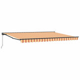 Retractable Awning Manual Yellow and Orange 450x300 cm Fabric