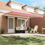Retractable Awning Red, white 450 x 300 cm Fabric