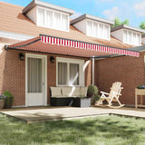 Retractable Awning Red and White Manual Red and White Stripe