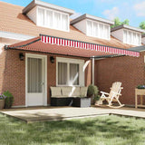 Retractable Awning Red and White Stripe 450x300 cm Fabric