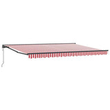 Retractable Awning Red and White Stripe 450x300 cm Fabric