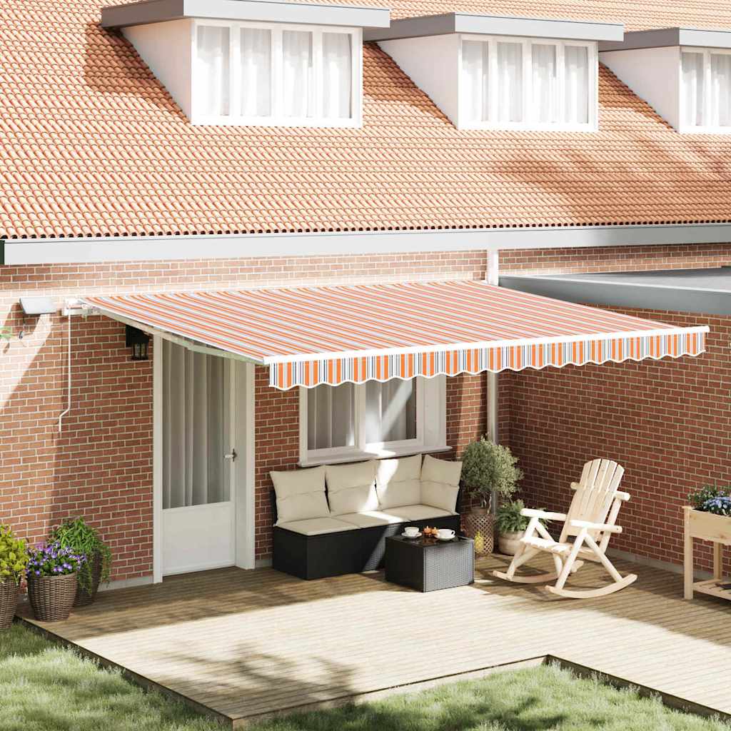 Retractable Awning with Manual 450 x 300 cm Multicolour