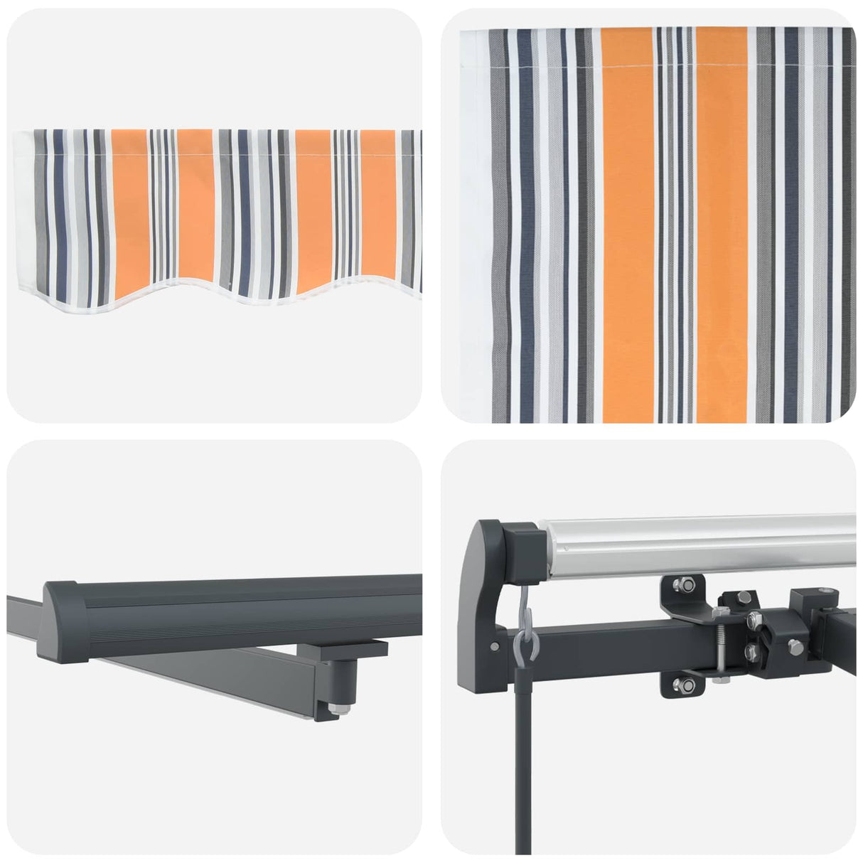Retractable Awning Multicolour 450 x 300 cm Polyester and Steel