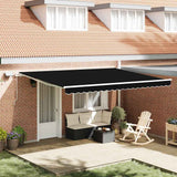 Retractable Awning with Manual 450 x 300 cm Black