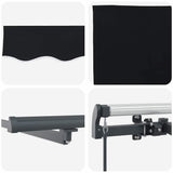 Retractable Awning Manual Black 450 x 300 cm Fabric