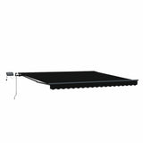 Retractable Awning Manual Black 450 x 300 cm Fabric