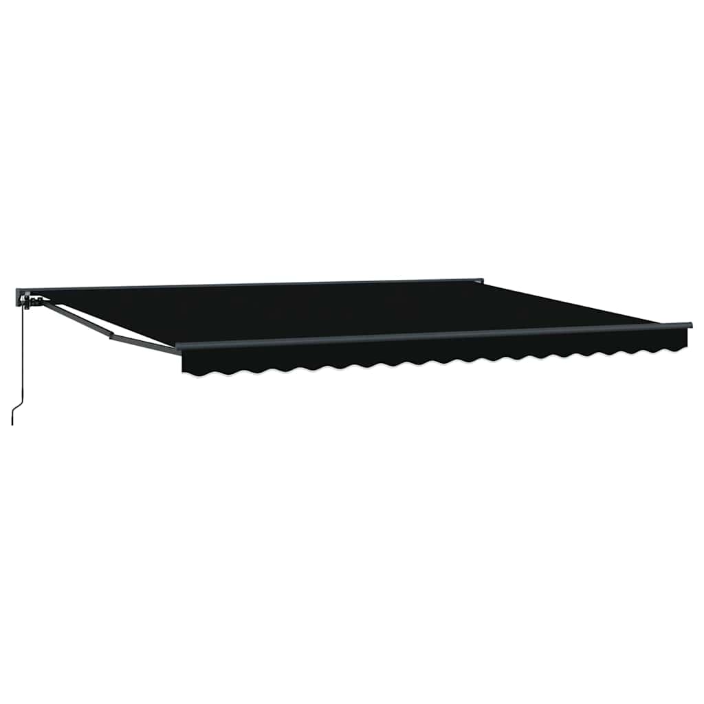 Retractable Awning Manual Black 450x300 cm Fabric