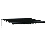 Retractable Awning Manual Black 450x300 cm Fabric