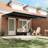 Retractable Awning Manual Black 450x300 cm Fabric