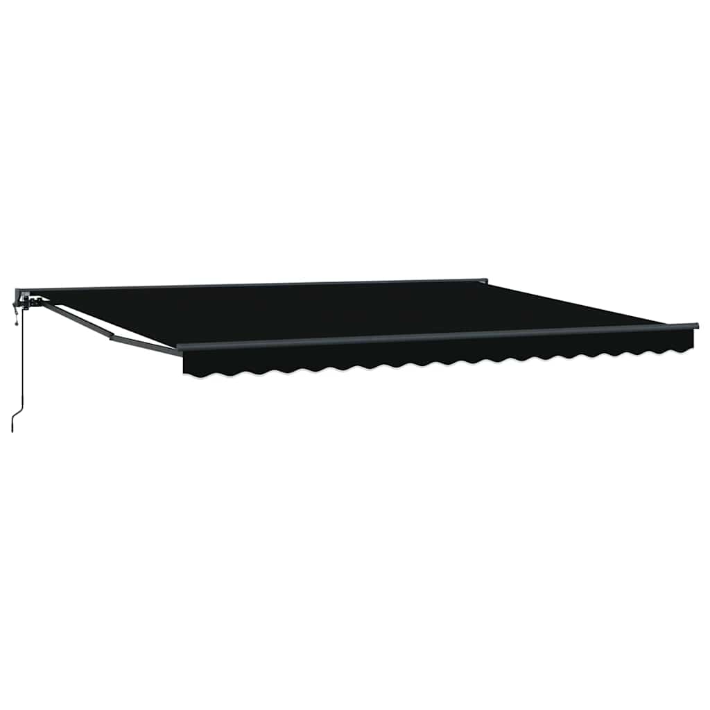 Retractable Awning Manual Black 450x300 cm Fabric