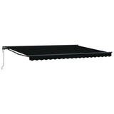 Retractable Awning Manual Black 450x300 cm Fabric