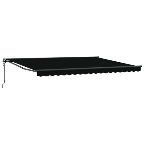 Retractable Awning Manual Black 450x300 cm Fabric