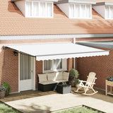 Retractable Awning White 450x300 cm Fabric