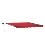Retractable Awning Manual Red 450 x 300 cm Fabric