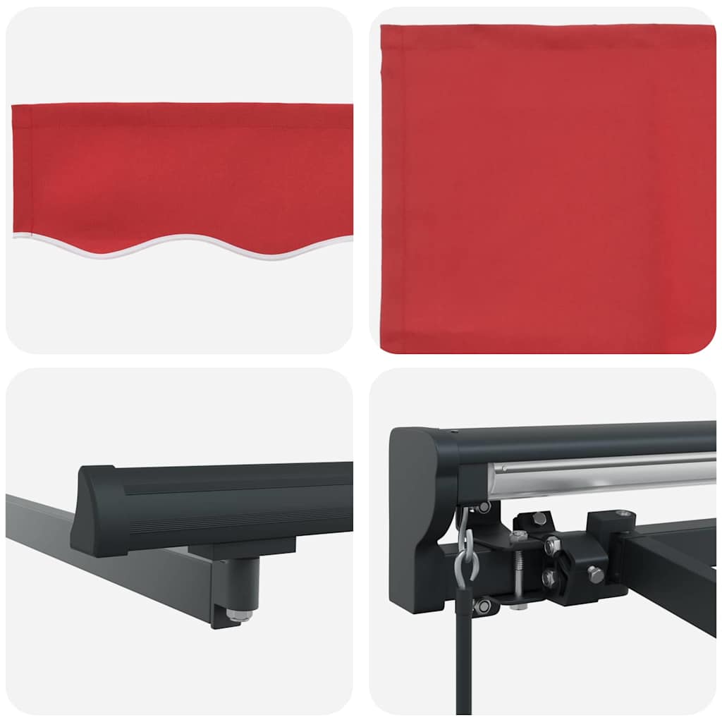 Retractable Awning Manual Red 450x300 cm Fabric