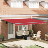 Retractable Awning Manual Red 450x300 cm Fabric