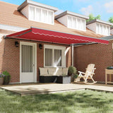Retractable Awning Manual Red 450x300 cm Fabric