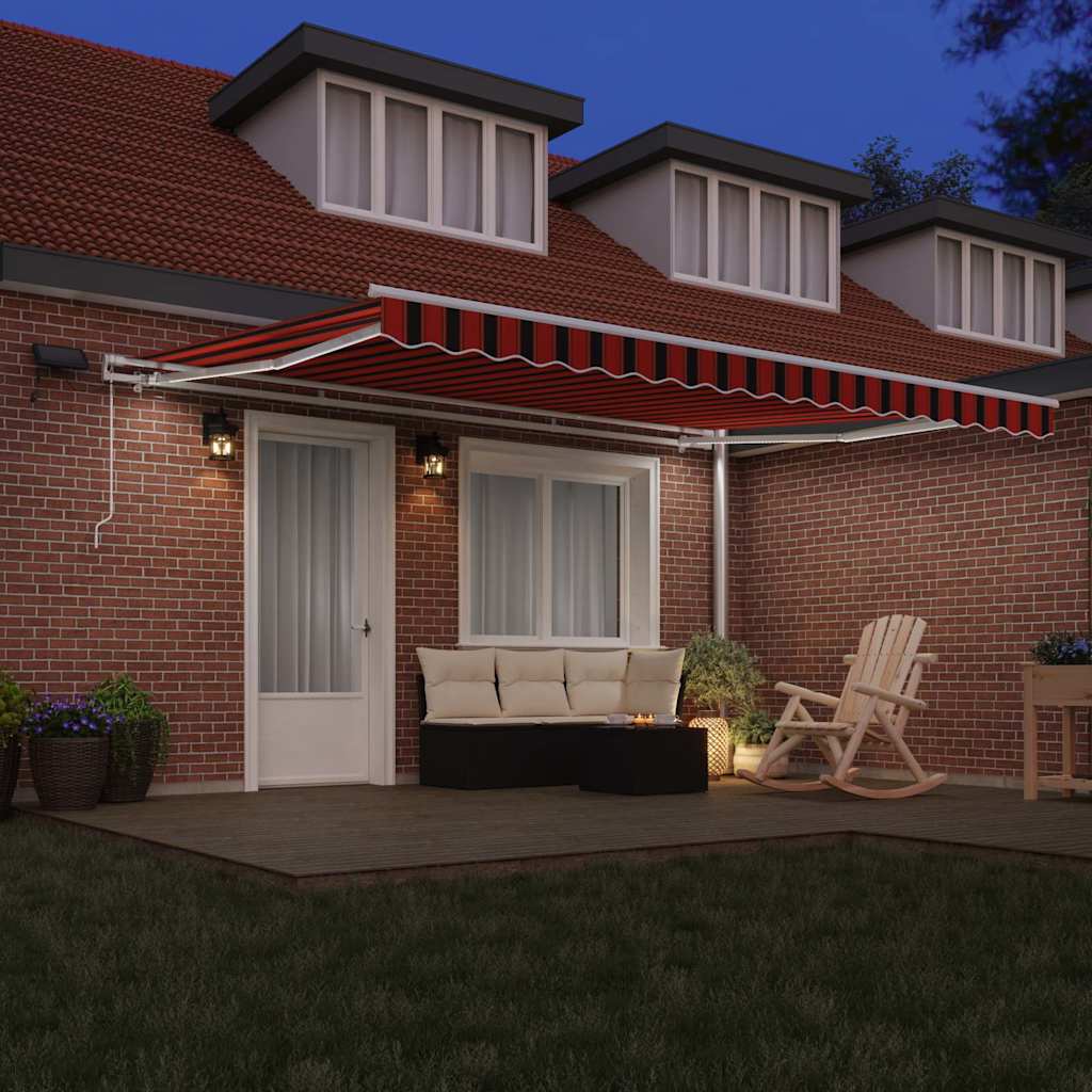 Retractable Awning Manual Orange and brown 450 x 350 cm
