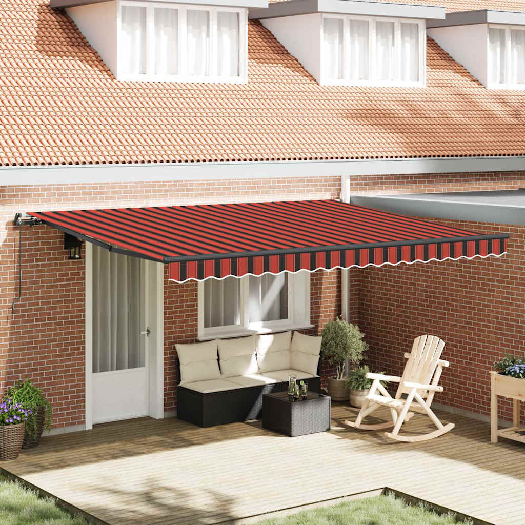 Manual Awning Manual Orange and brown 450 x 350 cm Fabric