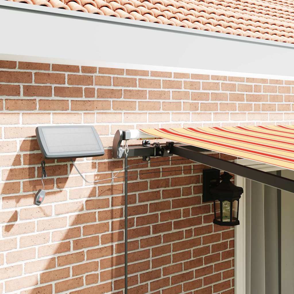 Retractable Awning Manual Yellow and orange 450 x 350 cm Fabric
