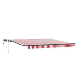 Retractable Awning Manual Red and white 450 x 350 cm Fabric