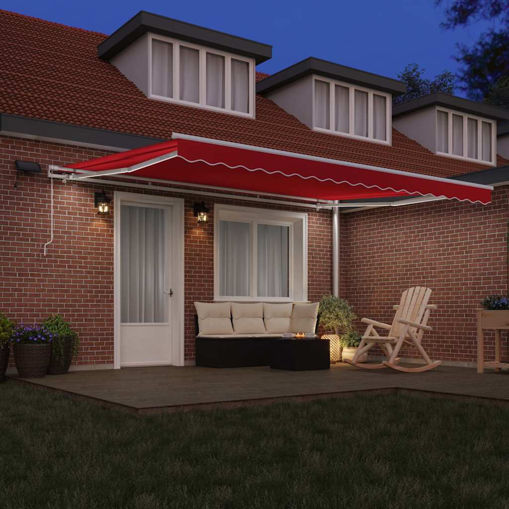 Retractable Awning Manual Red 450 x 350 cm Fabric and Steel