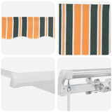 Retractable Awning Green, Yellow 450 x 350 cm Fabric, Metal