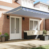 Retractable Awning Blue and White 500 x 300 cm Fabric and Metal