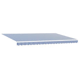 Retractable Awning Blue and White 500 x 300 cm Fabric and Metal
