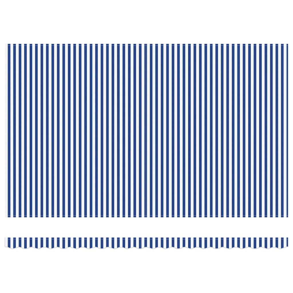 Retractable Awning Blue and White 500 x 300 cm Fabric and Metal